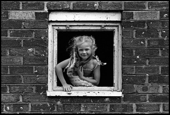 girl in a window frame